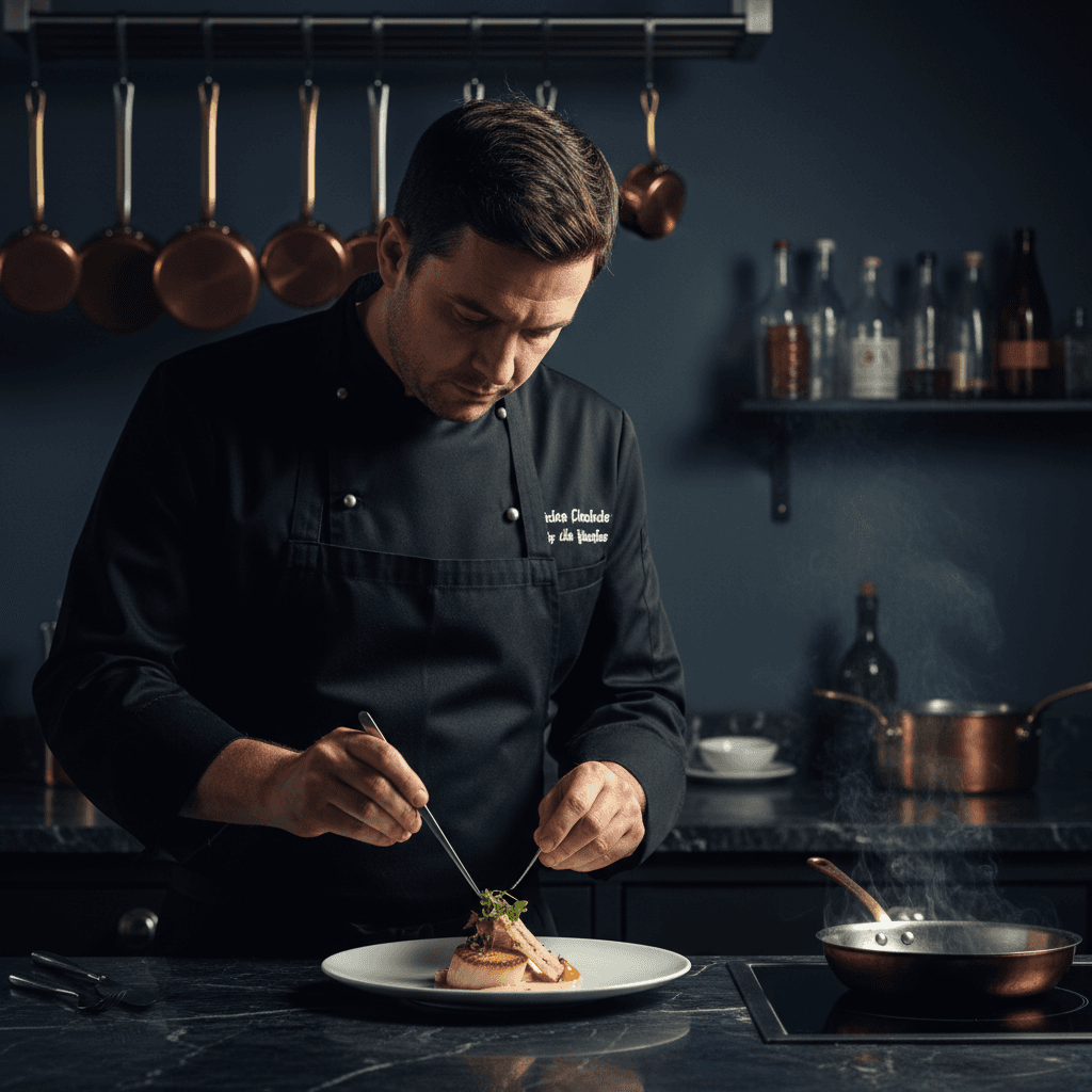 Le chef Aurèle Fontaine en cuisine